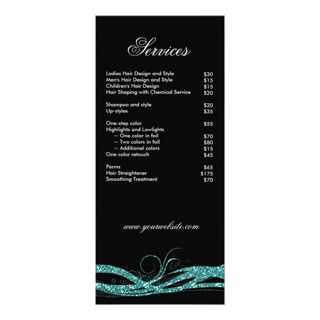 Hair Salon Rack Card Beauty Cosmetologist Brochure (Front)
