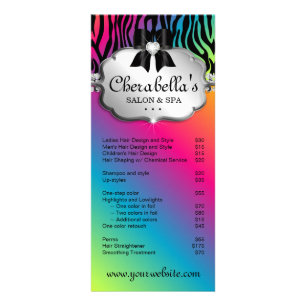 Hair Salon Rack Card Jewellery Bow Rainbow Pink