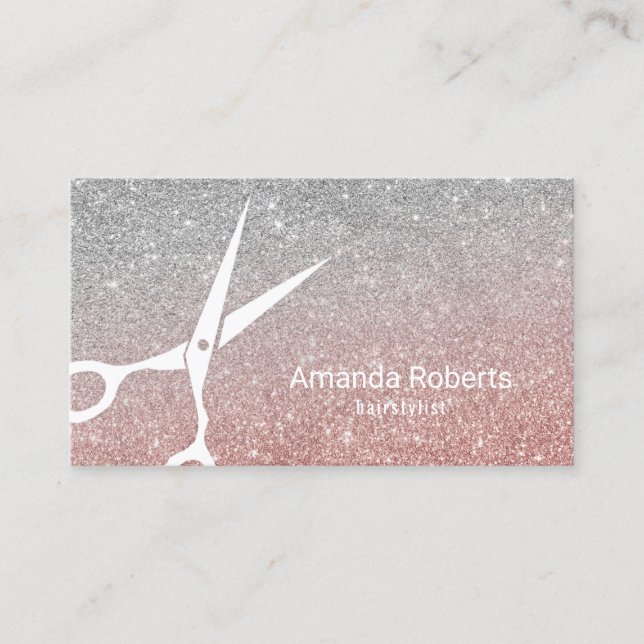 Hair Salon Rose Gold & Silver Glitter Appointment (Front)