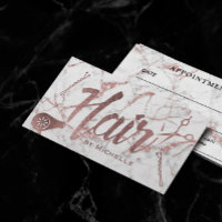 Hair Salon Rose Gold Typography Marble Appointment