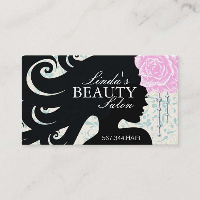 HAIR SALON SILHOUETTE BUSINESS CARD (Front)