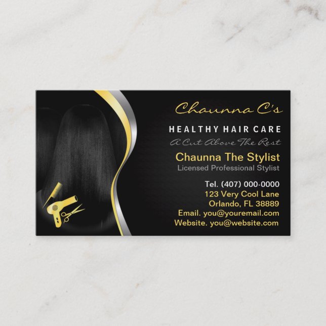 Hair Salon Stylist Beautician Appointment Card (Front)