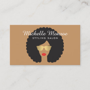 Hair Salon Stylist Beauty Girl with Afro Business Card