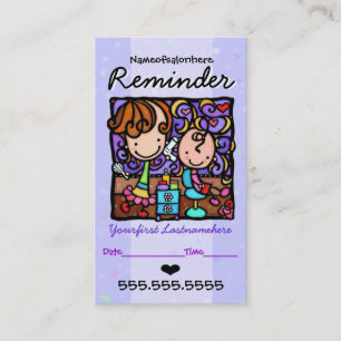 Hair Salon.Stylist.Haircut.Appointment reminder. Appointment Card