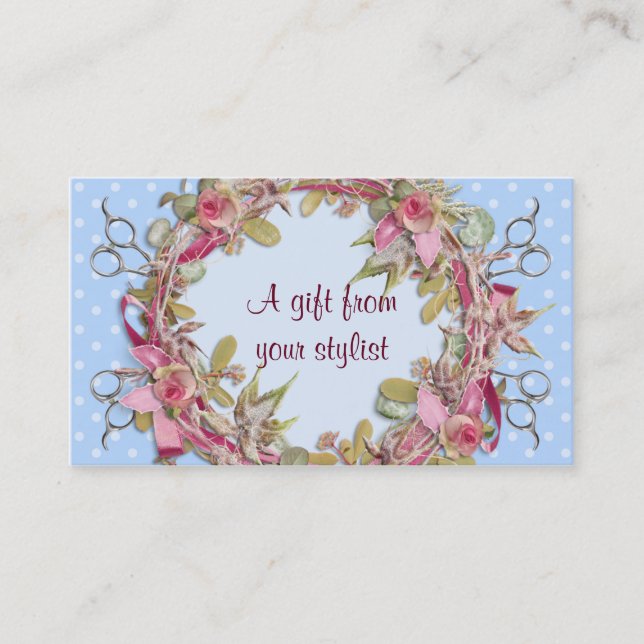 Hair salon stylist holiday coupon gift card xmas (Front)