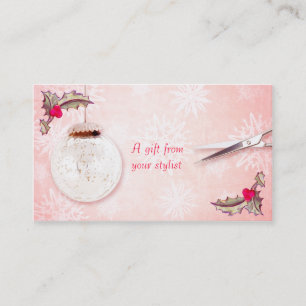 Hair salon stylist holiday coupon gift card xmas