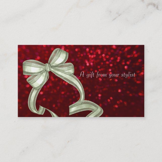 Hair salon stylist holiday coupon gift card xmas (Front)