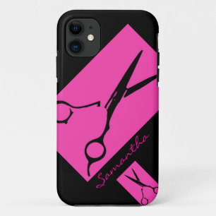 Hair salon stylist pink black iphone 5 case