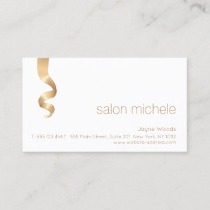 Hair Salon Stylist, Simple Gold Hair Curl Business Card