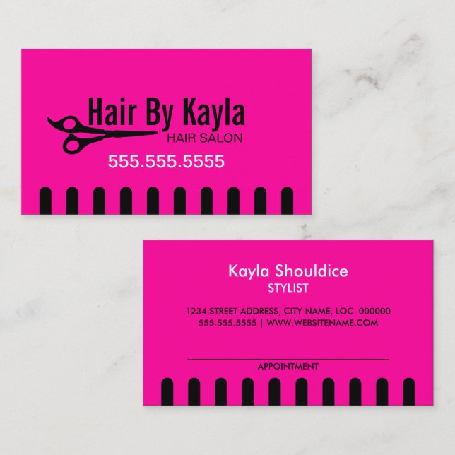 Hair Salon Stylist with Appointment Card (Front/Back)