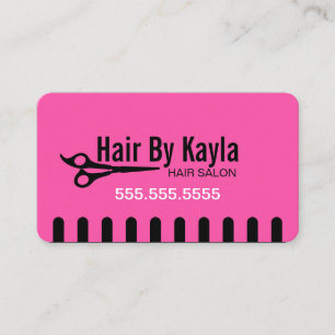 Hair Salon Stylist with Appointment Pink Card