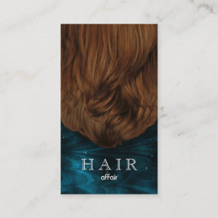 Hair Salon Wavy Teal Blue Black Business Card