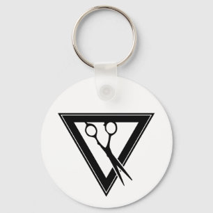 hair scissors triangle key ring