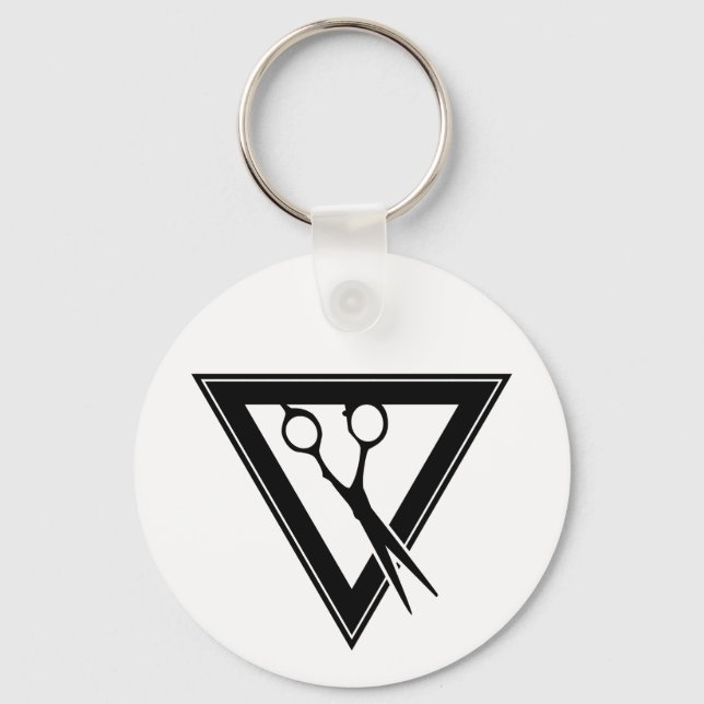 hair scissors triangle key ring (Front)