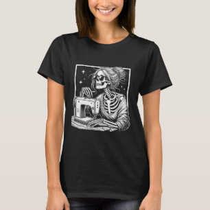 Hair Skeleton Sewer Quilter Halloween Sew Womens G T-Shirt