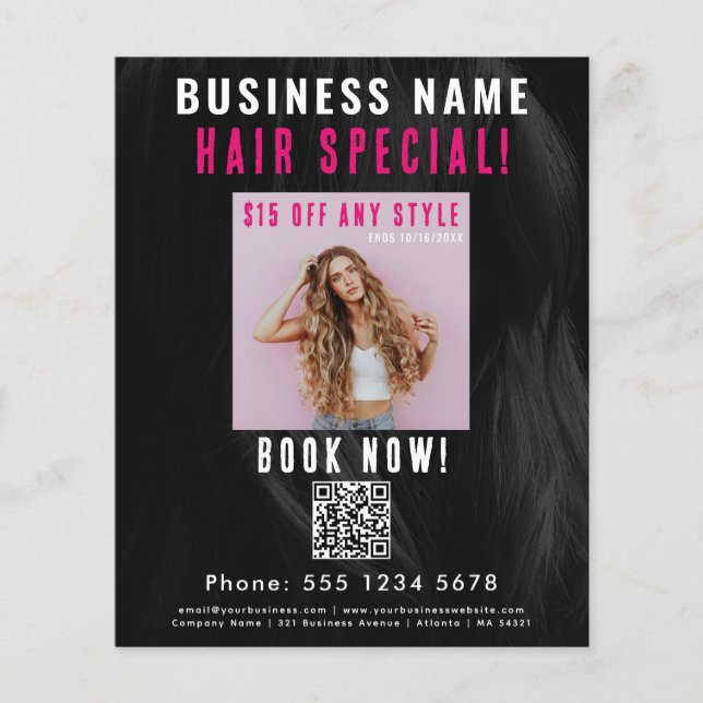 Hair Special Beauty Hair Nail Salon Hairdresser Flyer (Front)