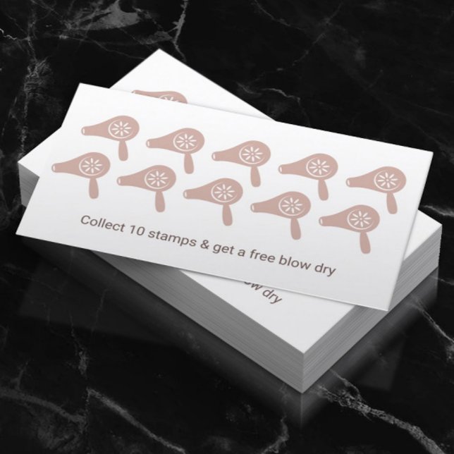 Hair Styist Blow Dry Bar Blush Pink Salon Loyalty Card (Creator Uploaded)