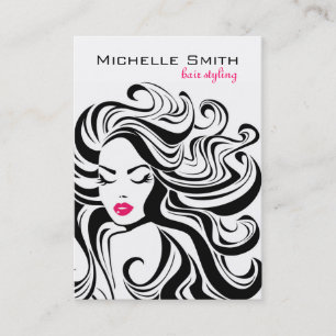 Hair Styling Hair Extensions Curly Hair Black Pink Business Card