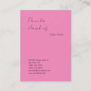 Hair stylish professional plain pink feminine business card