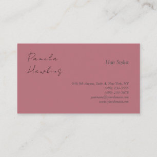 Hair stylish professional plain rose gold colour business card