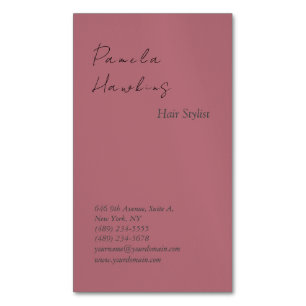 Hair stylish professional plain rose gold colour 	Magnetic business card