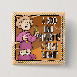 Hair Stylist 15 Cm Square Badge