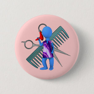 Hair Stylist 6 Cm Round Badge