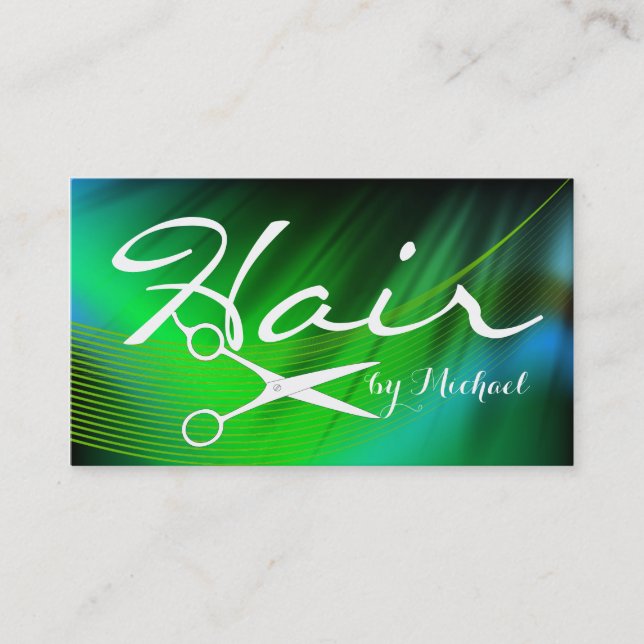 Hair Stylist Appointment - Green Abstract #19 (Front)