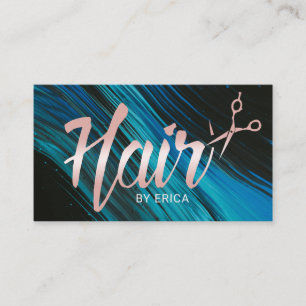 Hair Stylist Appointment Modern Script Blue Flow Card