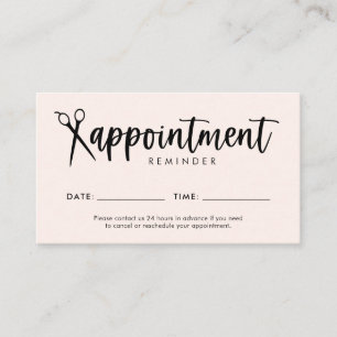 Hair Stylist Appointment Reminder Card