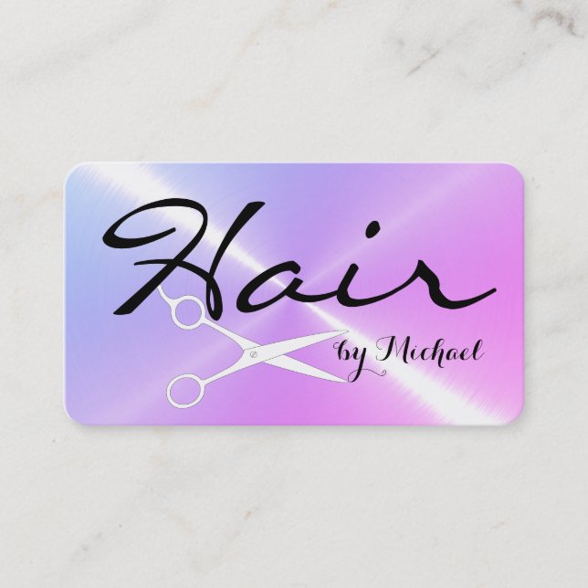 Hair Stylist Appointment Stainless Steel Metal Card (Front)