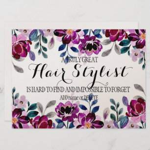 Hair Stylist appreciation thank you leaving gift Card