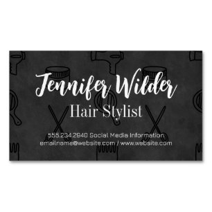 Hair Stylist Background Magnetic Business Card
