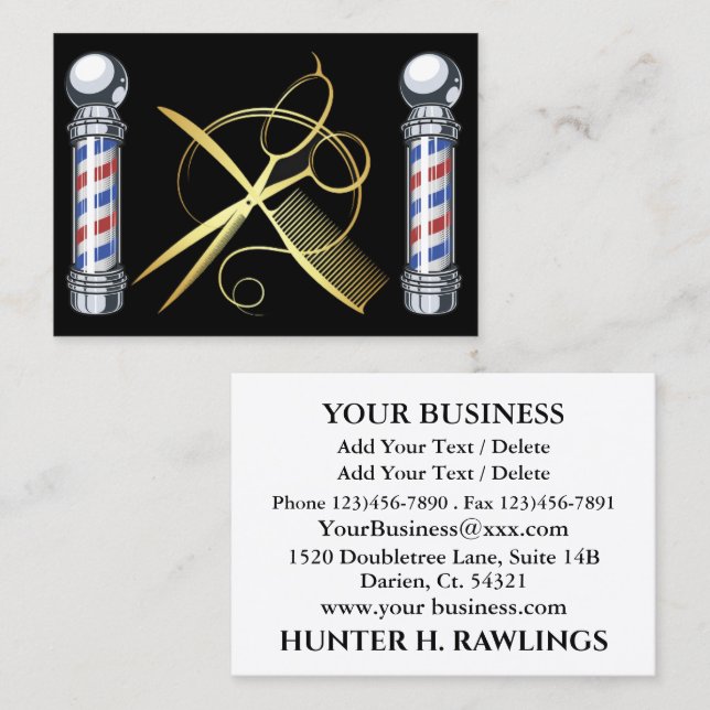 Hair Stylist - Barber  Business Card (Front/Back)