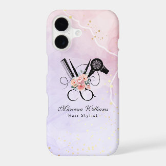 hair stylist barber floral Scissors beauty purple