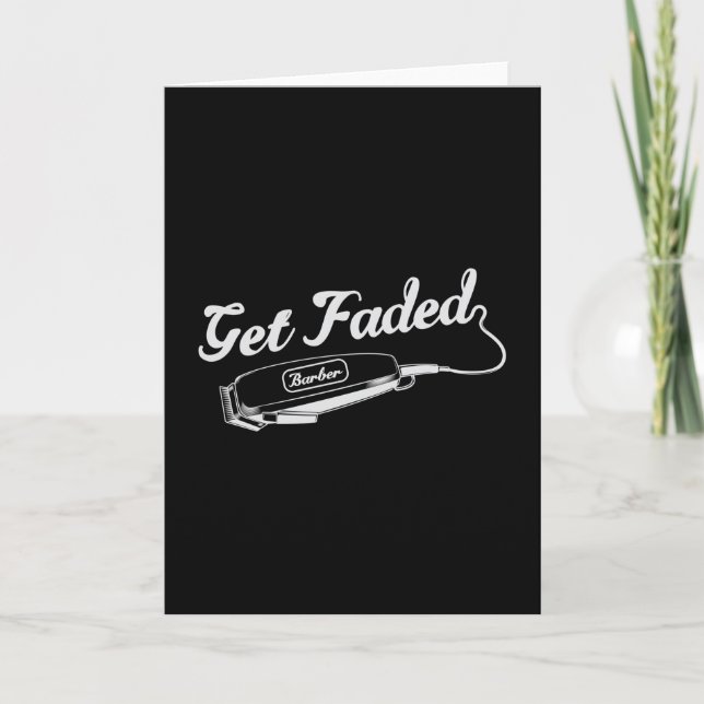 Hair Stylist Barber Get Faded Hairdresser Gift Card (Front)