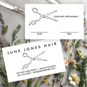 Hair Stylist Barber Scissors Chic APPOINTMENT DATE Business Card