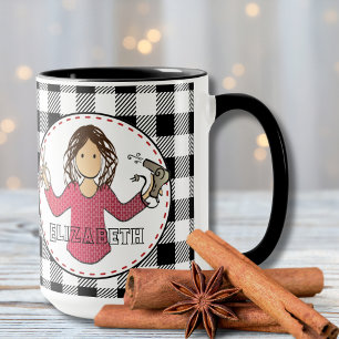 Hair Stylist Beautician Christmas Plaid Thank You  Mug