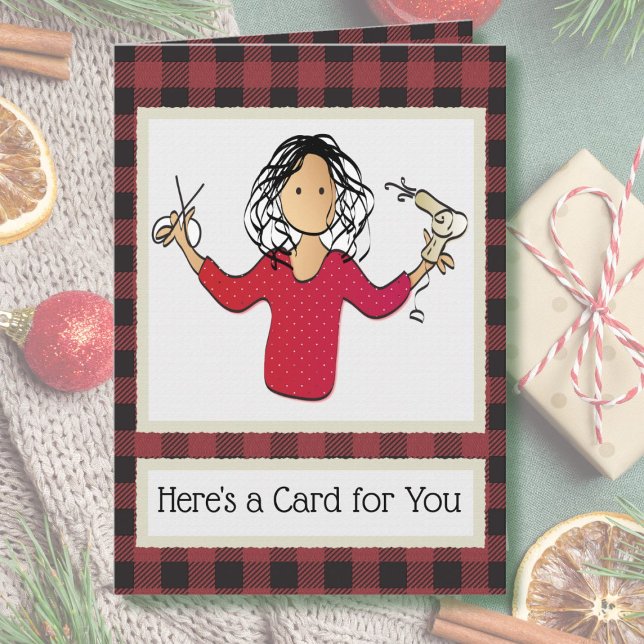 Hair Stylist Beautician Christmas Thank You Card  (Creator Uploaded)