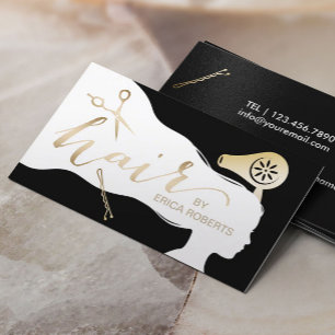 Hair Stylist Beauty Girl Black & Gold Appointments