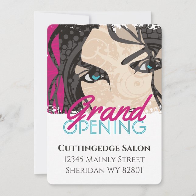 Hair stylist beauty salon grand opening invitation (Front)