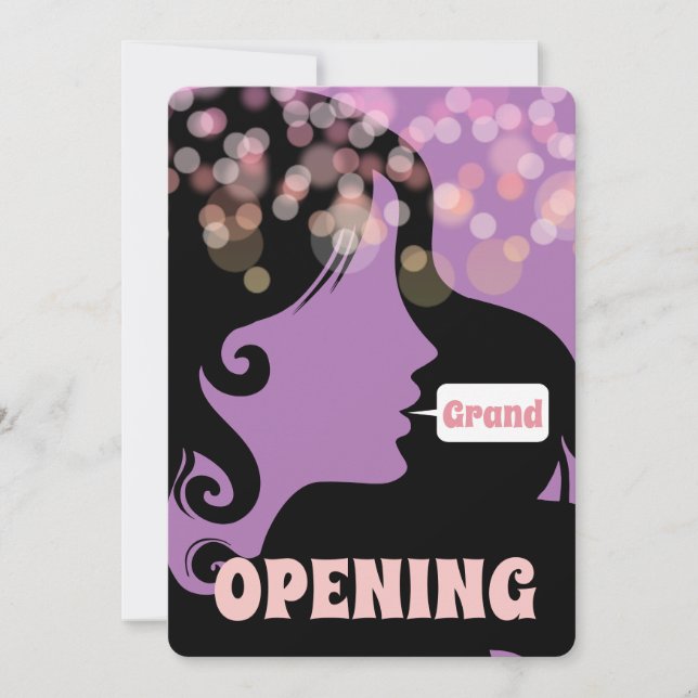 Hair stylist beauty salon grand opening invitation (Front)