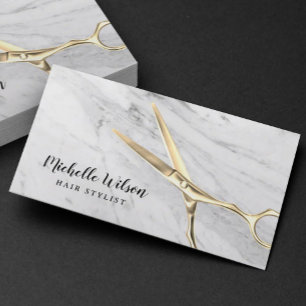 Hair Stylist Beauty Salon Trendy White Marble Business Card