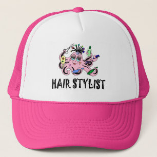 Hair Stylist Black and Pink Octopus Trucker Hat