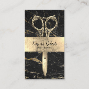 Hair Stylist Black & Gold Marble Salon Appointment