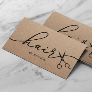 Hair Stylist Black Scissor Minimalist Beauty Salon Business Card