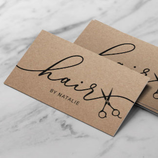 Hair Stylist Black Scissor Minimalist Beauty Salon Business Card