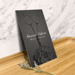 Hair Stylist Black Scissor Salon Appointment Card