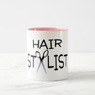 Hair Stylist Black With Scissors Two-Tone Coffee Mug