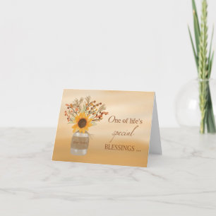 Hair Stylist Blessings at Thanksgiving Sunflower Card